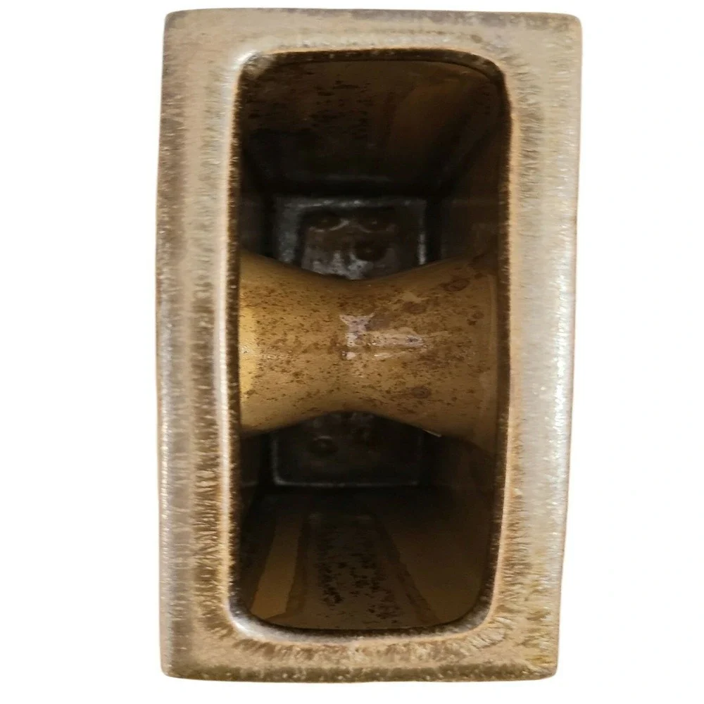 Modern Deco Square Hole Vase  Drip Glaze Plant‎ Flower Vessel 7